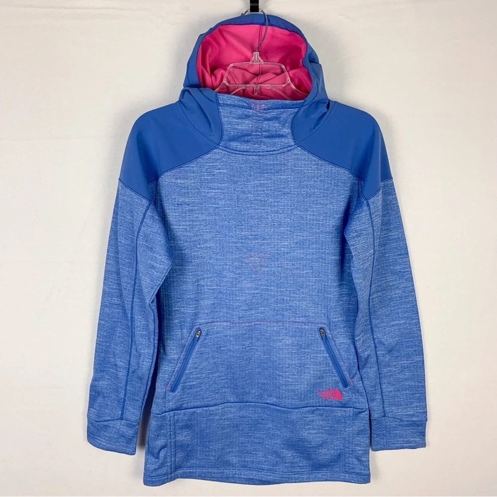The North Face Dynamix Blue Hoodie Hooded Fleece Women's Small Outdoors Active